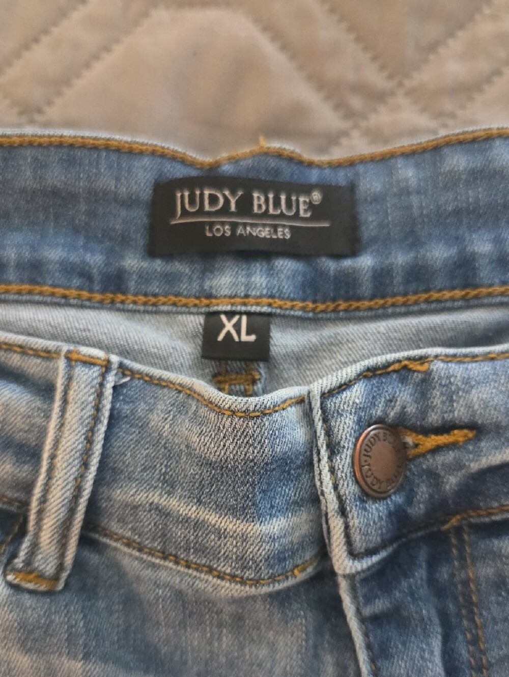 Judy Blue Light Wash Distressed Roll-Hem Denim Shorts - Picture 2 of 3